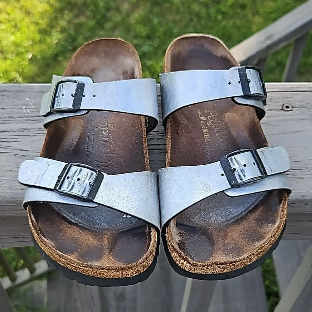 Papillio silver metallic sandals size 35